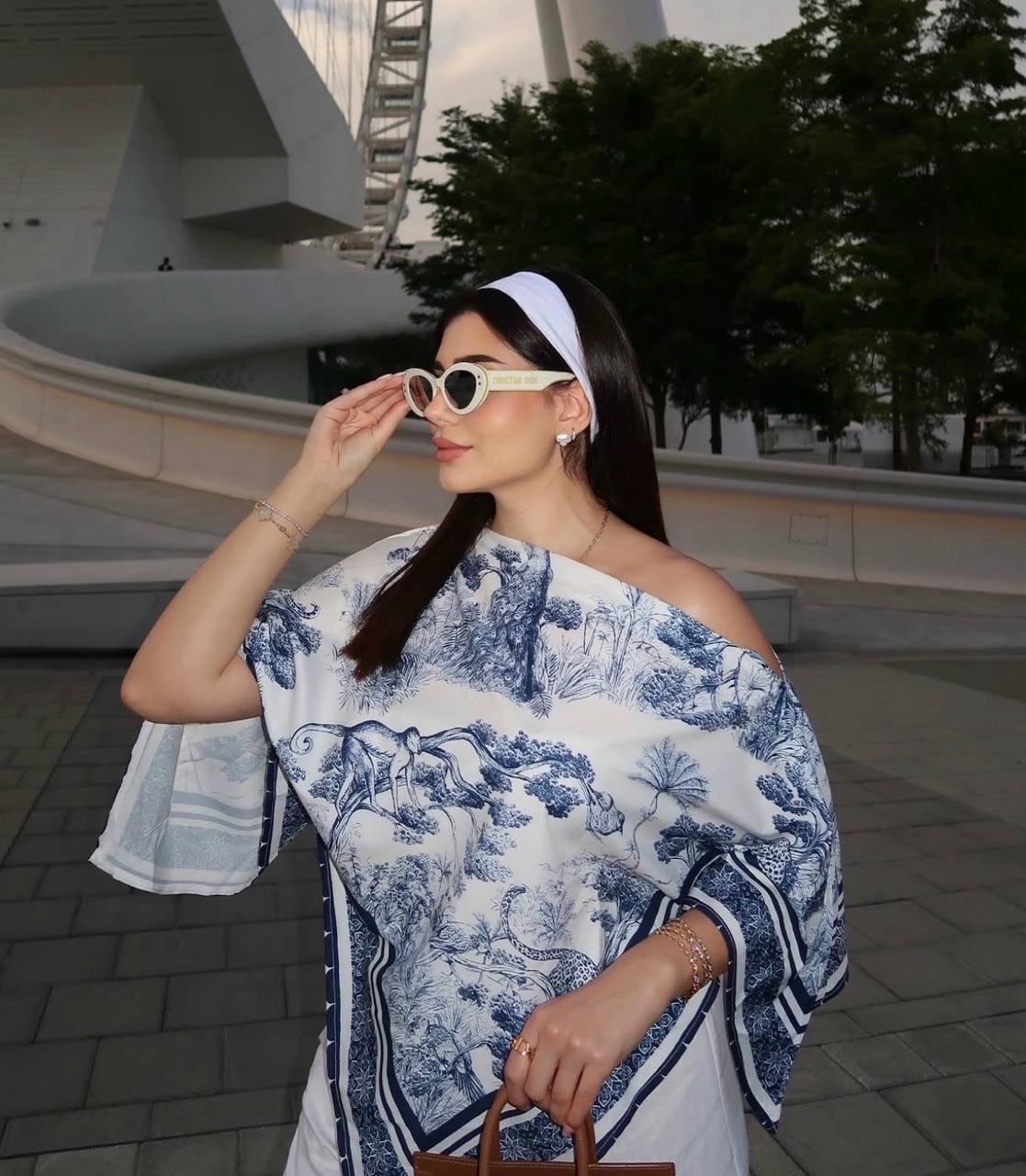 Scarf Print Top Blue | توب طبعة سكارف أزرق - صورة 1 | Elite EG