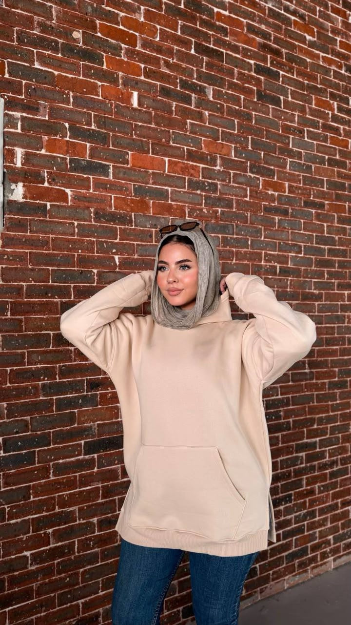 Cloud Oversized Milton Hoodie - Beige