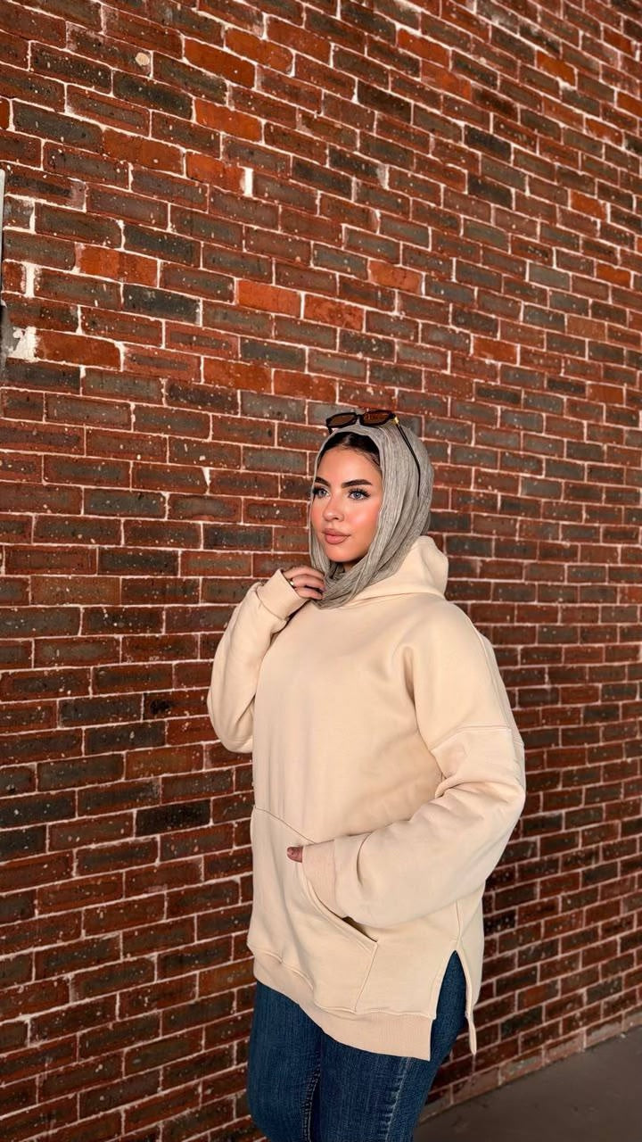 Cloud Oversized Milton Hoodie - Beige