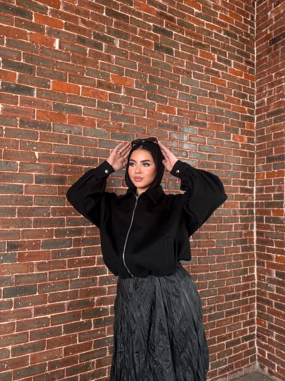 Dune Felt Zip Jacket — Black
