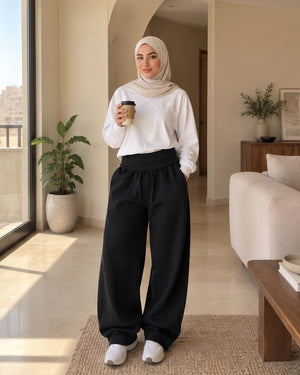 Essential Wide-Leg Cotton Pants