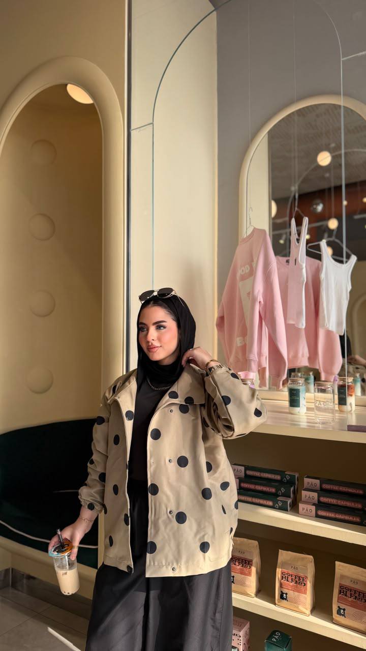 Dot Polka Jacket — Beige