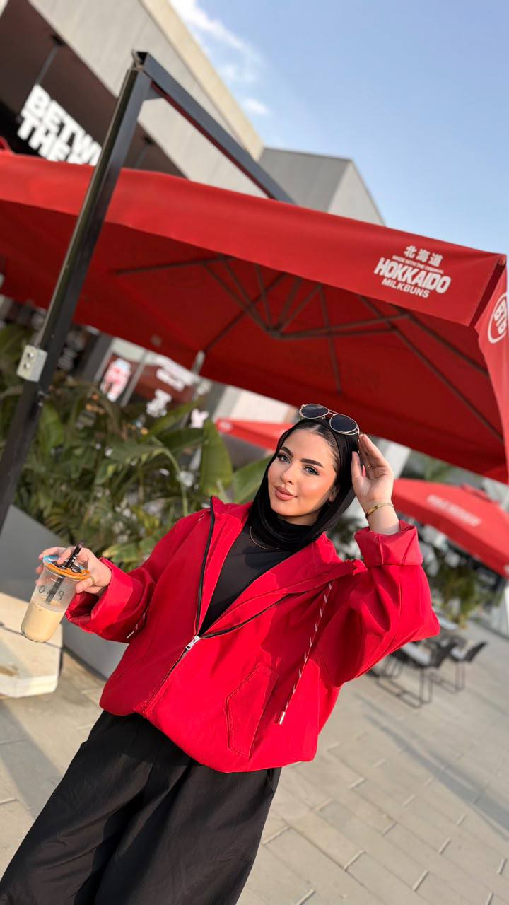 Flame Hooded Zip Jacket — Red