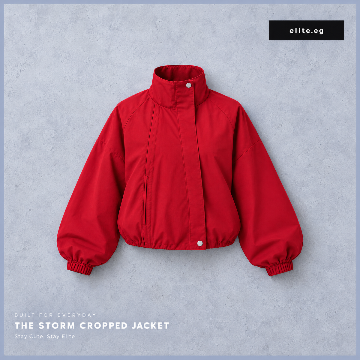 Storm Cropped Waterproof Jacket — Red