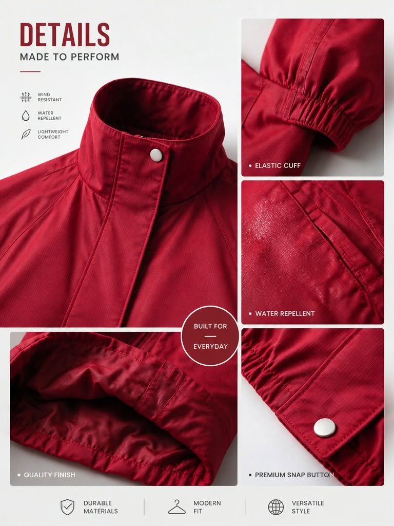 Storm Cropped Waterproof Jacket — details