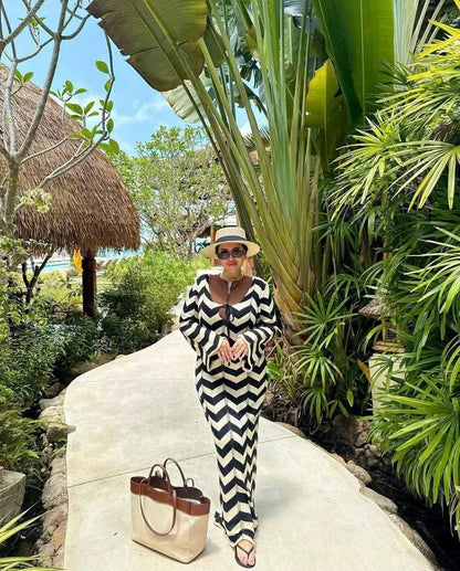 Zigzag Crochet Maxi Dress | فستان كروشيه ماكسي - صورة 8 | Elite EG