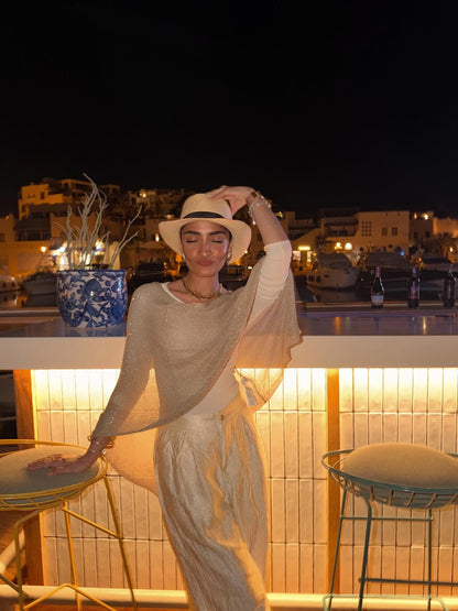 Poncho Top — Beige