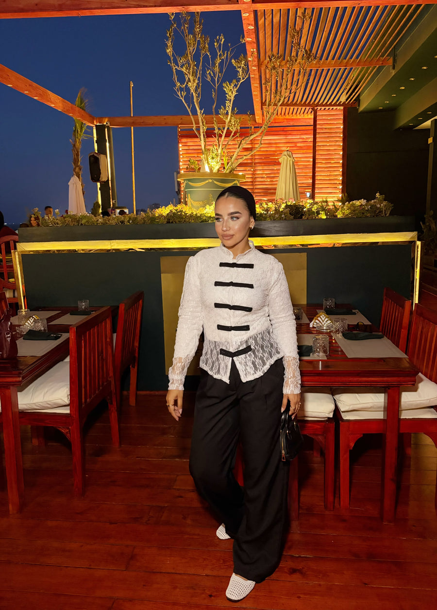 Dantel blouse-white