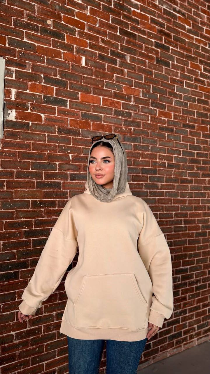 Cloud Oversized Milton Hoodie - Beige