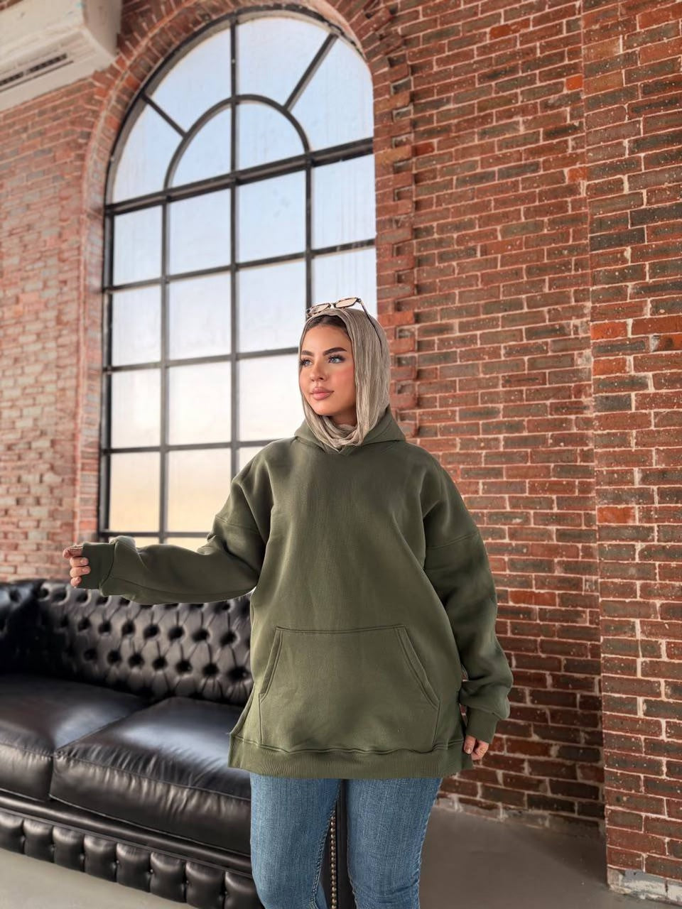 Cloud Oversized Milton Hoodie - Olive