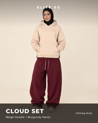 Cloud Set beige x burgundy