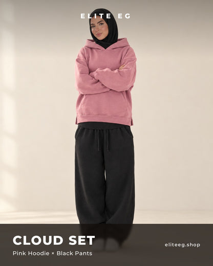 Cloud Set pink x black
