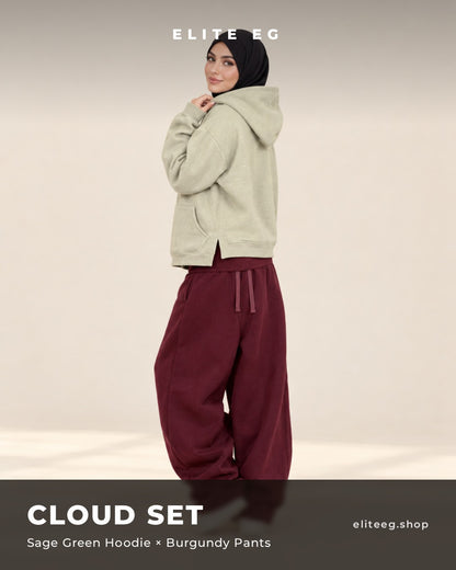 Cloud Set sage x burgundy