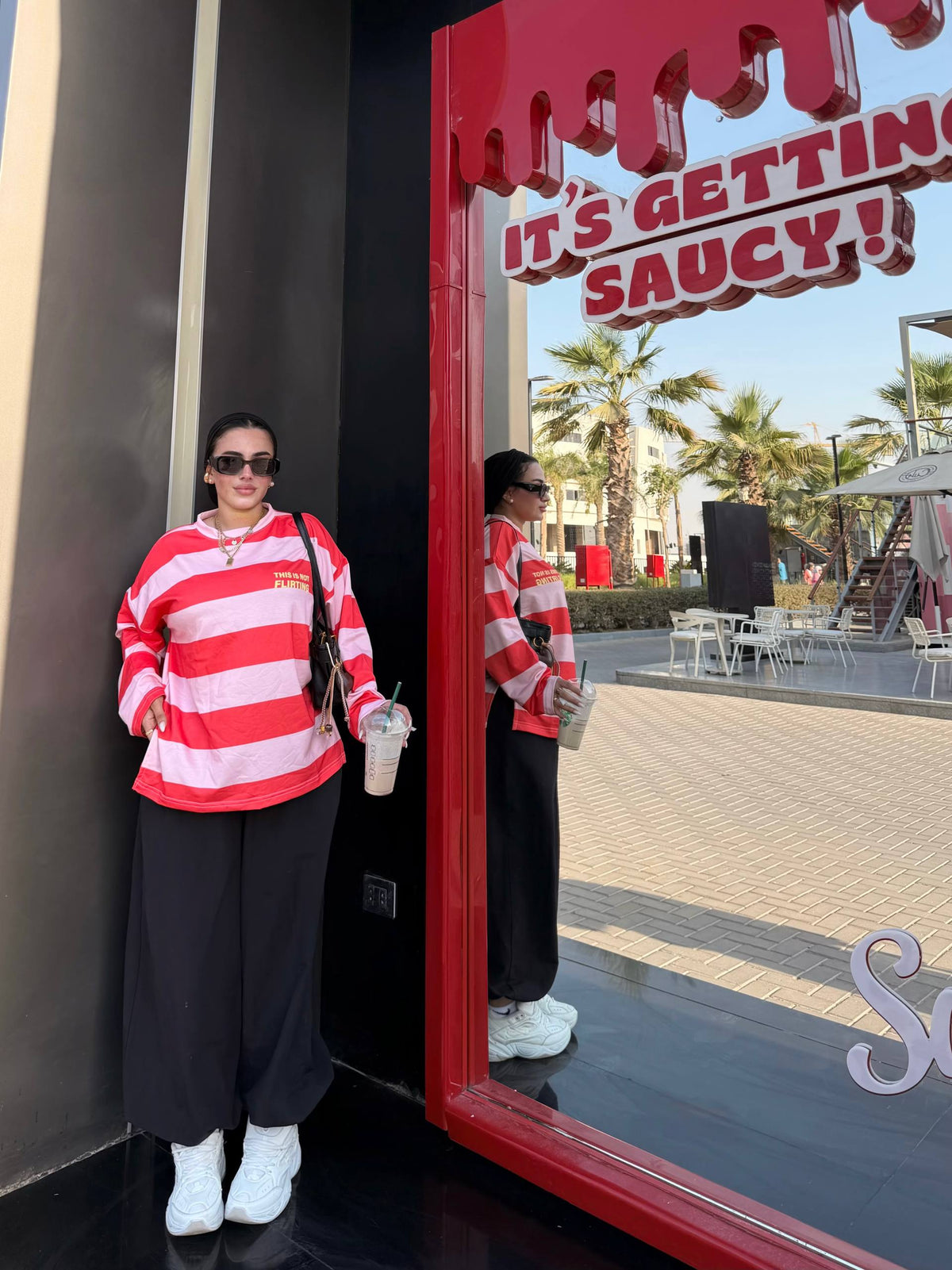 Cherry Rush Tee | تيشيرت مقلم أوفر سايز - صورة 2 | Elite EG