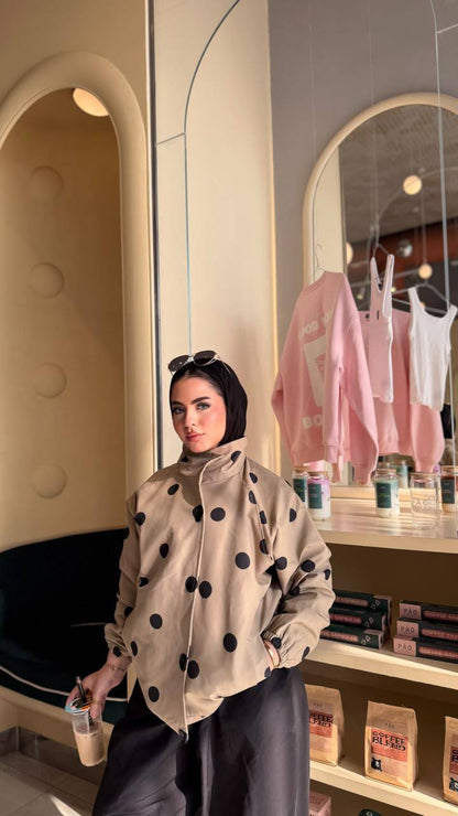 Dot Polka Jacket — Beige