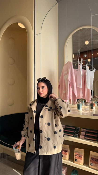 Dot Polka Jacket — Beige