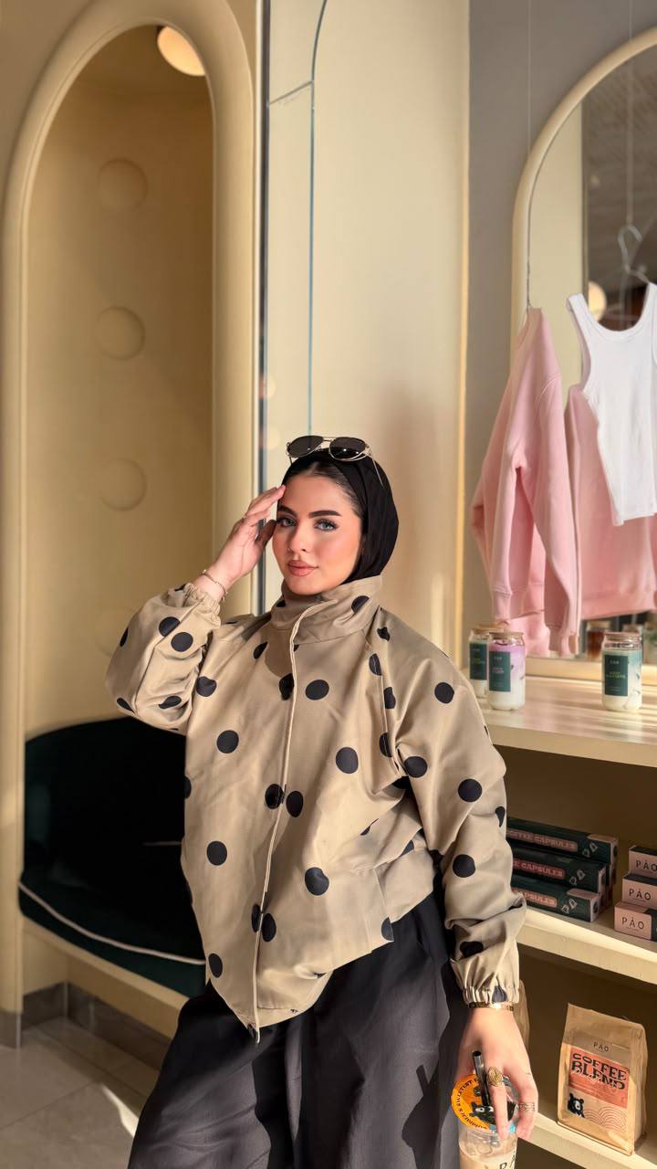 Dot Polka Jacket — Beige