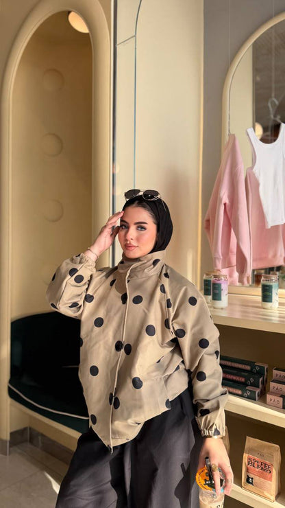 Dot Polka Jacket — Beige