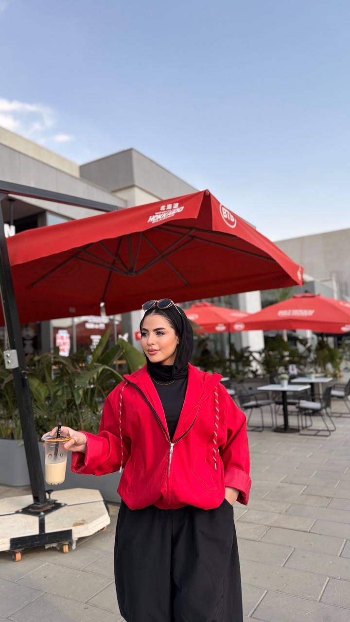 Flame Hooded Zip Jacket — Red